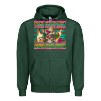 Sports Green mexican tequila skull roses cactus sombrero Zipper Hoodie - Artiststas