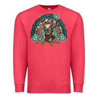 Cardinal turquoise gemstones brown baby cow  rainbow Premium Sweatshirt - BarkalooDesign