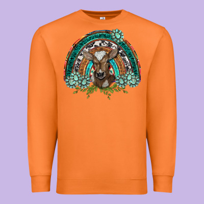 Turquoise Gemstones Brown Baby Cow  Rainbow Premium Sweatshirt Designed By Barkaloodesign