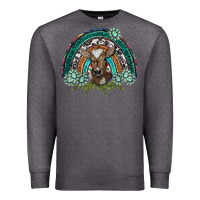 Charcoal Heather turquoise gemstones brown baby cow  rainbow Premium Sweatshirt - BarkalooDesign