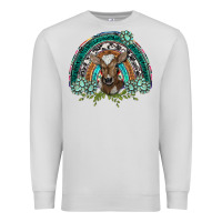 Dove Grey turquoise gemstones brown baby cow  rainbow Premium Sweatshirt - BarkalooDesign