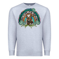 Heather Grey turquoise gemstones brown baby cow  rainbow Premium Sweatshirt - BarkalooDesign