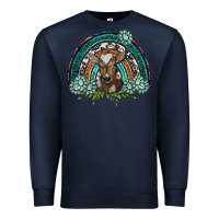 Navy turquoise gemstones brown baby cow  rainbow Premium Sweatshirt - BarkalooDesign