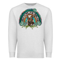 Oatmeal Heather turquoise gemstones brown baby cow  rainbow Premium Sweatshirt - BarkalooDesign