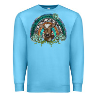Ocean Blue turquoise gemstones brown baby cow  rainbow Premium Sweatshirt - BarkalooDesign