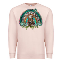 Pale Pink turquoise gemstones brown baby cow  rainbow Premium Sweatshirt - BarkalooDesign