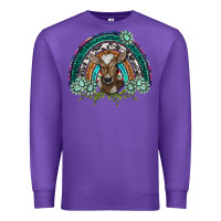 Purple turquoise gemstones brown baby cow  rainbow Premium Sweatshirt - BarkalooDesign