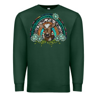 Sports Green turquoise gemstones brown baby cow  rainbow Premium Sweatshirt - BarkalooDesign