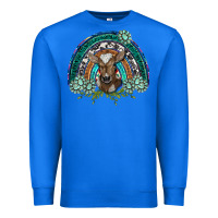 True Royal turquoise gemstones brown baby cow  rainbow Premium Sweatshirt - BarkalooDesign