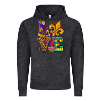 Vintage Black mardi gras love olivia Vintage Hoodie - OliviaCreatesArt