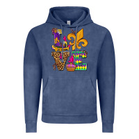 Vintage Denim mardi gras love olivia Vintage Hoodie - OliviaCreatesArt