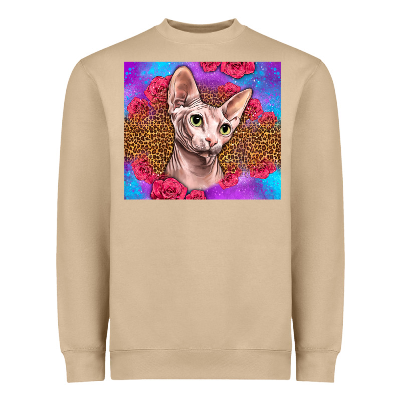 Purple Glitter Roses Sphynx Cat Heavyweight Sweatshirt by LillyAllenDesigns | Teevron
