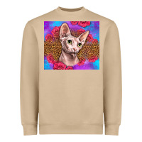 Mushroom purple glitter roses sphynx cat Heavyweight Sweatshirt - LillyAllenDesigns
