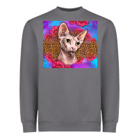 Storm purple glitter roses sphynx cat Heavyweight Sweatshirt - LillyAllenDesigns