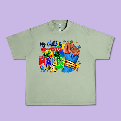My Child Is Non Verbal But His Mama Aint Afro Urban Heavy Tee Designed By Ranaportraitstore