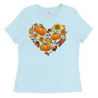 Baby Blue Fall Heart Ladies Tee - texasbilliewilder