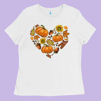 Fall Heart Ladies Tee Designed By Texasbilliewilder