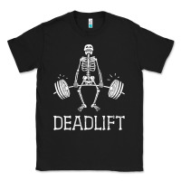Black deadlift funny halloween skeleton weight lifting workout Classic Tee - longCreatives