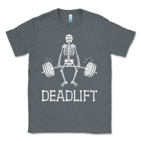 Charcoal Heather deadlift funny halloween skeleton weight lifting workout Classic Tee - longCreatives