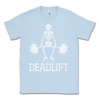 Dusty Blue deadlift funny halloween skeleton weight lifting workout Classic Tee - longCreatives