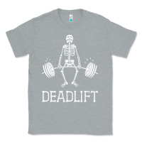 Heather Grey deadlift funny halloween skeleton weight lifting workout Classic Tee - longCreatives