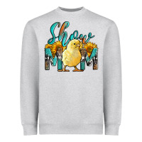 Heather Grey Western Show Mom Baby Chick Heavyweight Sweatshirt - LillyAllenDesigns