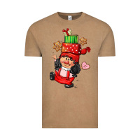 Vintage Coffee cute christmas girl gnome Vintage Tee - CowGirlArtShop