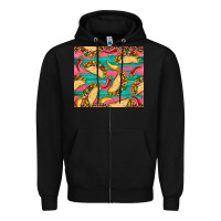Black mexican taco paper glitter leopard wooden Zipper Hoodie - Artiststas