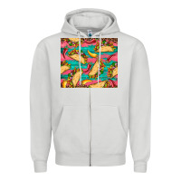 Dove Grey mexican taco paper glitter leopard wooden Zipper Hoodie - Artiststas
