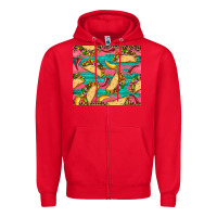 Red mexican taco paper glitter leopard wooden Zipper Hoodie - Artiststas