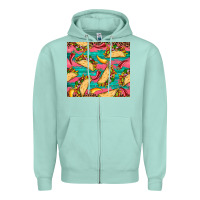 Seafoam mexican taco paper glitter leopard wooden Zipper Hoodie - Artiststas