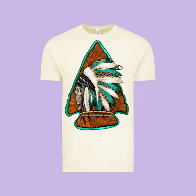 Indian Headdress Arrowhead Vintage Tee Designed By Jasminsmagicworld