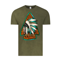 Vintage Olive indian headdress arrowhead Vintage Tee - Jasminsmagicworld