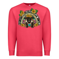 Cardinal suffolk ewe front sunflowers rainbow Premium Sweatshirt - BarkalooDesign