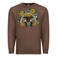 Chestnut suffolk ewe front sunflowers rainbow Premium Sweatshirt - BarkalooDesign