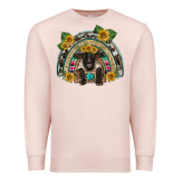 Pale Pink suffolk ewe front sunflowers rainbow Premium Sweatshirt - BarkalooDesign