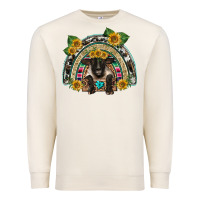 Sandshell suffolk ewe front sunflowers rainbow Premium Sweatshirt - BarkalooDesign