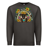 Smoke suffolk ewe front sunflowers rainbow Premium Sweatshirt - BarkalooDesign