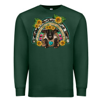 Sports Green suffolk ewe front sunflowers rainbow Premium Sweatshirt - BarkalooDesign