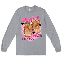 Heather Grey We're a perfect match Valentine's Day Long Sleeve Tee - FaDigitalArtStudio
