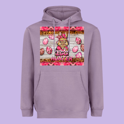 Easter Pink Camouflage Egg Hunter  Bunny Heavyweight Hoodie Designed By Barkaloodesign