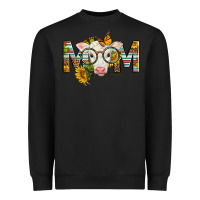 Black Western Baby Calf Mom With Sunflower Heavyweight Sweatshirt - LillyAllenDesigns