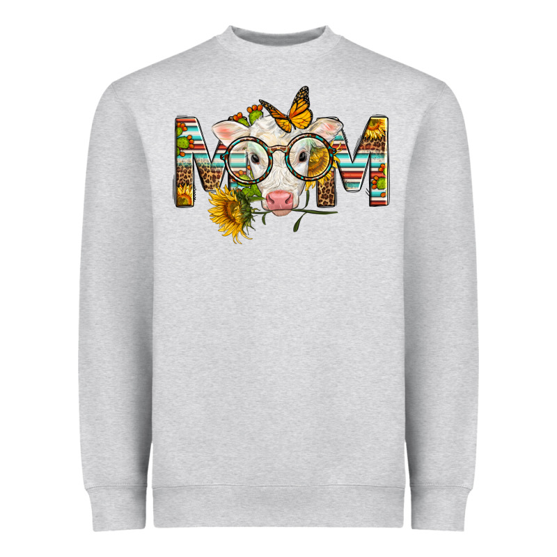 Western Baby Calf Mom With Sunflower Heavyweight Sweatshirt by LillyAllenDesigns | Teevron