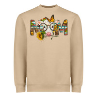 Mushroom Western Baby Calf Mom With Sunflower Heavyweight Sweatshirt - LillyAllenDesigns
