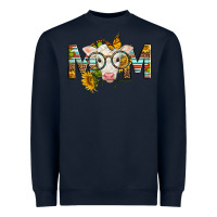 Navy Western Baby Calf Mom With Sunflower Heavyweight Sweatshirt - LillyAllenDesigns