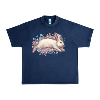 Navy Easter Bunny leopard Easter Day Urban Heavy Tee - HowdyJamesFarm