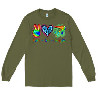 Army Green Peace Love Hairstylist Long Sleeve Tee - Jasminsmagicworld