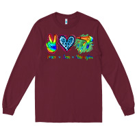 Burgundy Peace Love Hairstylist Long Sleeve Tee - Jasminsmagicworld