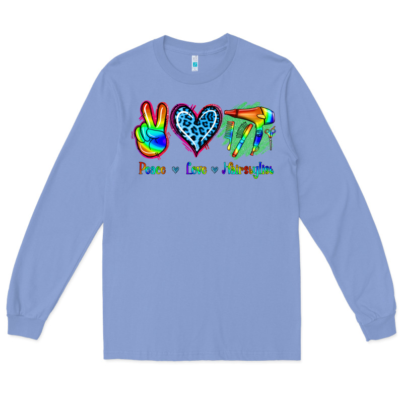 Peace Love Hairstylist Long Sleeve Tee by Jasminsmagicworld | Teevron