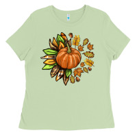 Matcha Fall Sunflower with Pumpkin Ladies Tee - texasbilliewilder